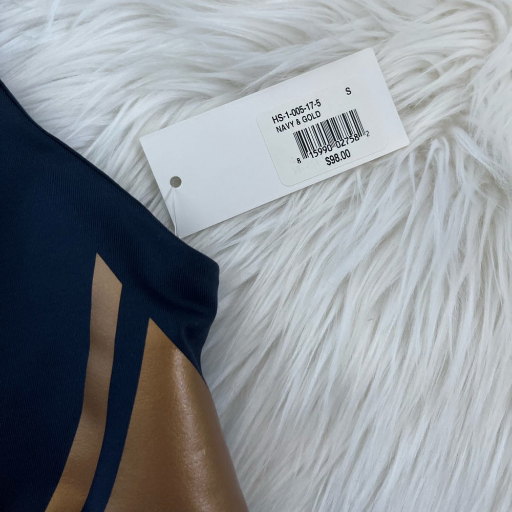 Heroine Sport Navy & Gold Sports Bra Athletic Top - Picture 3 of 6